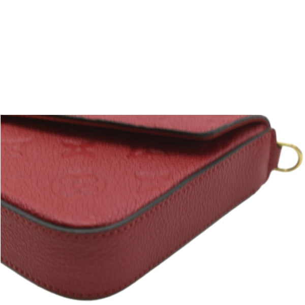LOUIS VUITTON Pochette Felicie Monogram Empreinte Chain Wallet Red