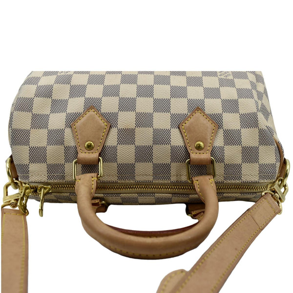 LOUIS VUITTON Speedy 25 Bandouliere Damier Azur Shoulder Bag White
