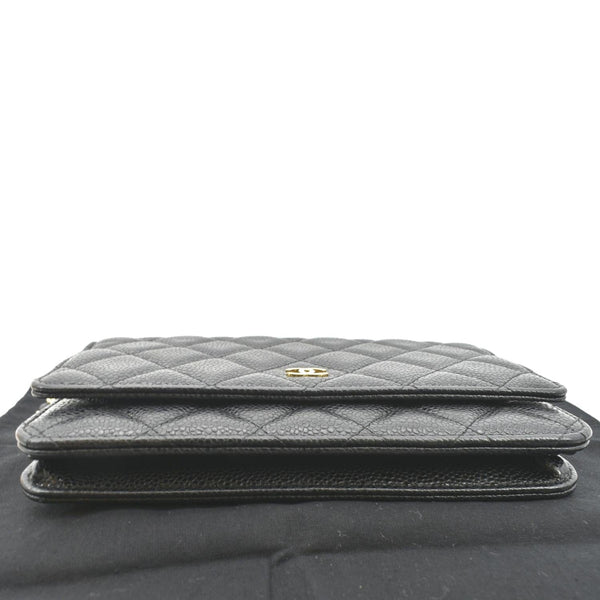 CHANEL Boy Woc Caviar Leather Wallet On Chain Clutch Bag Black