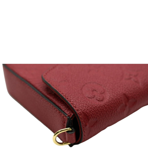 LOUIS VUITTON Pochette Felicie Monogram Empreinte Chain Wallet Red
