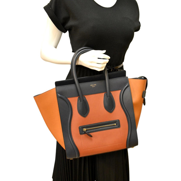 Celine Luggage Calfskin Leather Tote Bag Tri-Color - Full View