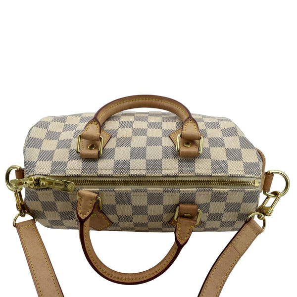 LOUIS VUITTON Speedy 25 Bandouliere Damier Azur Shoulder Bag White