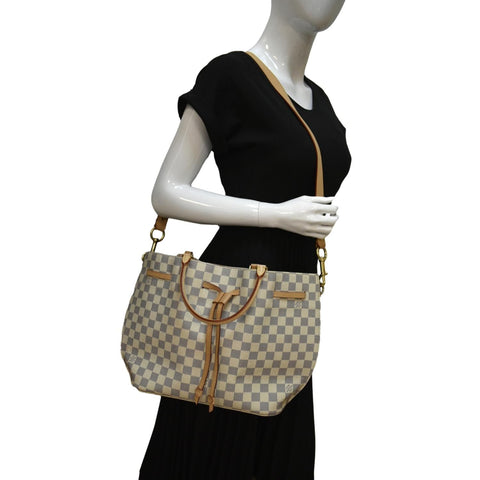 Louis Vuitton Girolata Damier Azur Shoulder Bag White - Full View