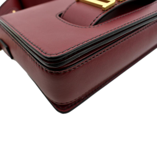 CHRISTIAN DIOR Dio(r)evolution Flap Calfskin Shoulder Bag Dark Red