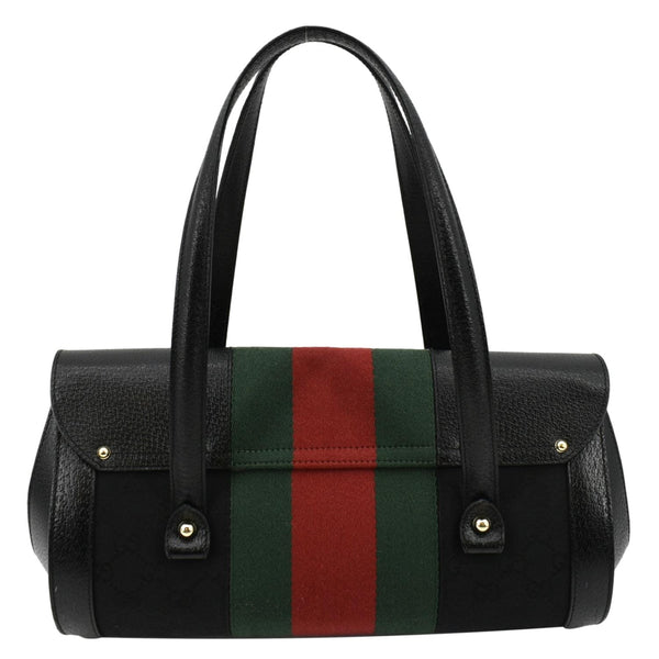 Gucci Bamboo Bullet Calfskin Leather Satchel Bag Black - Back