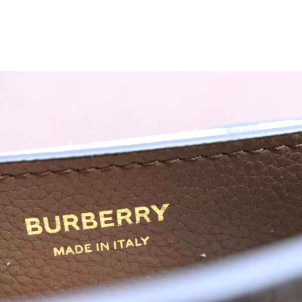 BURBERRY Check Note Grainy Leather Crossbody Bag Brown
