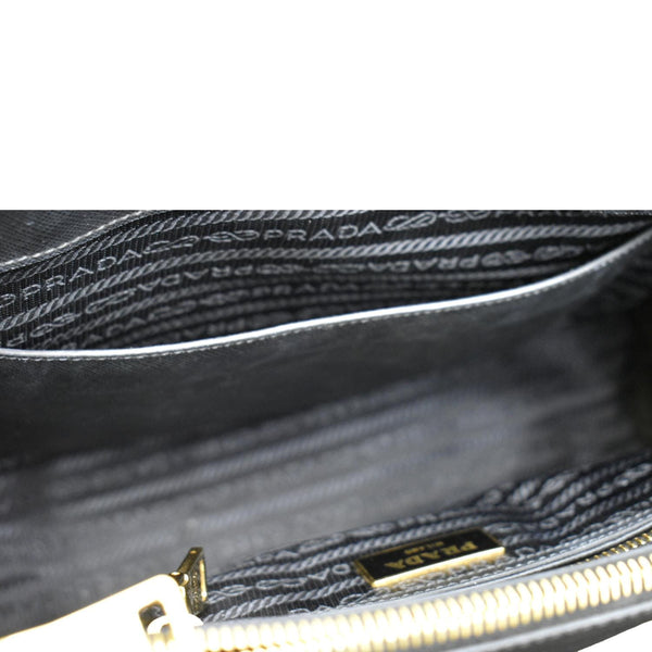 PRADA Galleria Double-Zip small Saffiano Leather Tote Bag Black