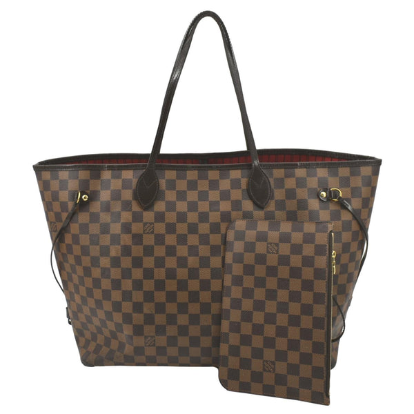LOUIS VUITTON Neverfull GM Damier Ebene Tote Shoulder Bag Brown