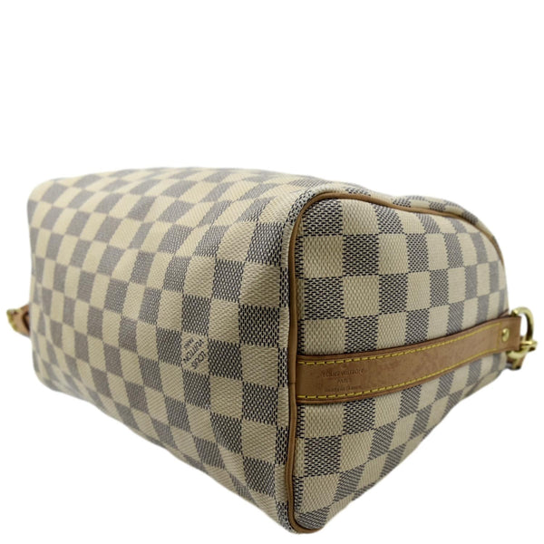 LOUIS VUITTON Speedy 25 Bandouliere Damier Azur Shoulder Bag White