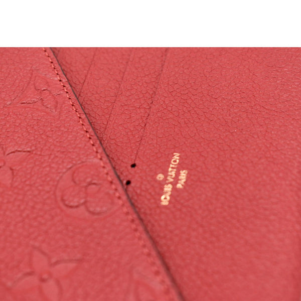 LOUIS VUITTON Pochette Felicie Monogram Empreinte Chain Wallet Red
