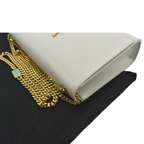 Yves Saint Laurent Kate Leather Shoulder Bag Ivory - Top Left