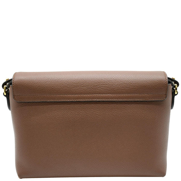 BURBERRY Check Note Grainy Leather Crossbody Bag Brown