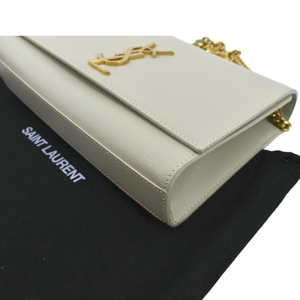 Yves Saint Laurent Kate Leather Shoulder Bag Ivory - Bottom Right