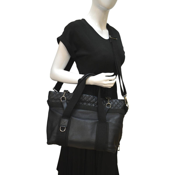 Chanel 2way Leather Shoulder Bag Black - Full View