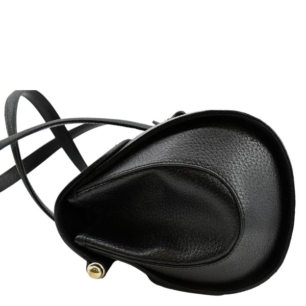 Gucci Bamboo Bullet Calfskin Leather Satchel Bag Black - Right Side