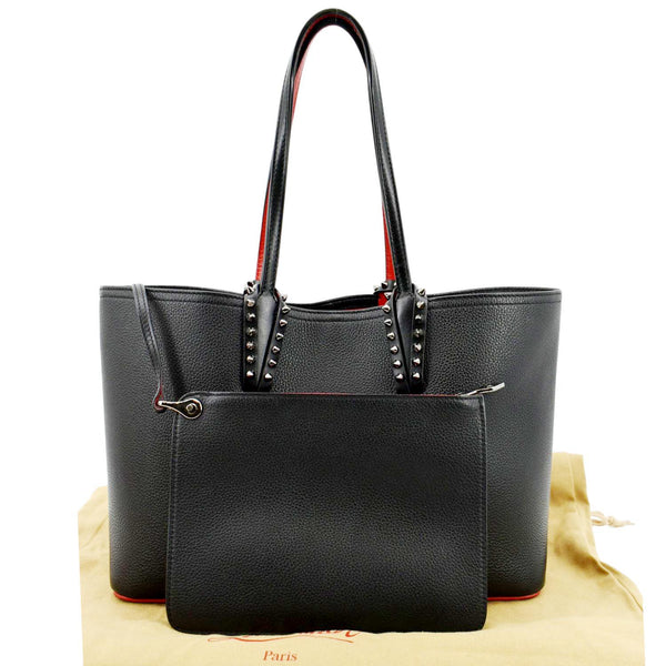 CHRISTIAN LOUBOUTIN Cabata Small Empire Paris Leather Tote Bag Black