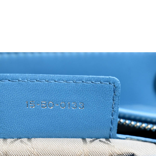 CHRISTIAN DIOR Medium Lady Dior Cannage Lambskin Leather Shoulder Bag Blue