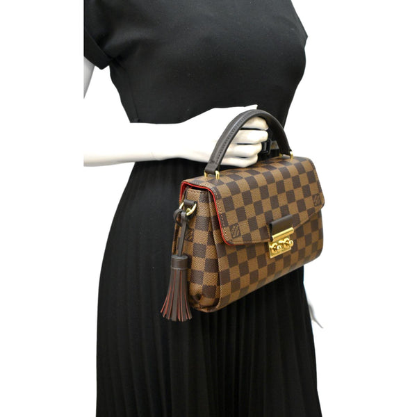 LOUIS VUITTON Croisette Damier Ebene Crossbody Bag Brown