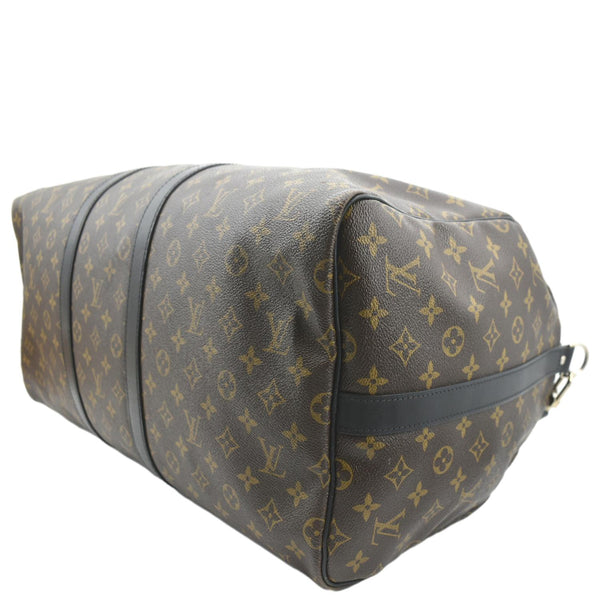 LOUIS VUITTON Keepall Bandouliere 55 Monogram Macassar Travel Bag Brown