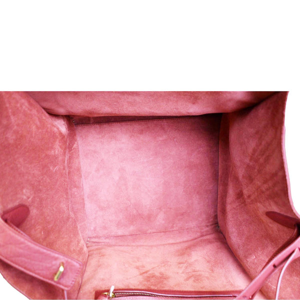 Celine Luggage Leather Tote Bag Red - Open