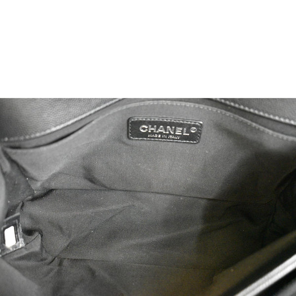 CHANEL Medium Boy Flap Caviar Leather Shoulder Bag Black