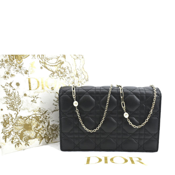 Christian Dior Lady Dior Cannage Shoulder Chain Wallet - Back