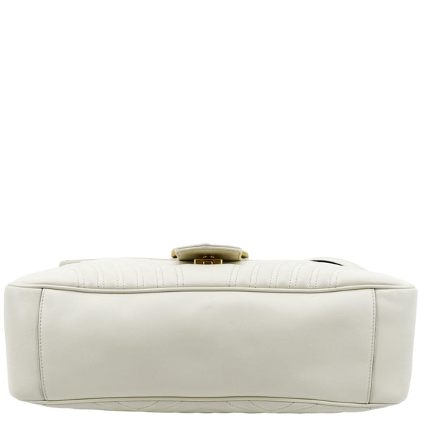 GUCCI GG Marmont Large Matelasse Leather Shoulder Bag White 498090