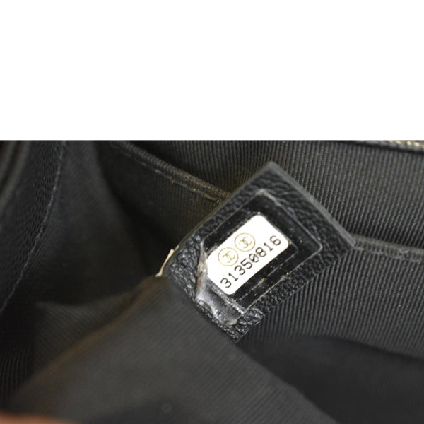 CHANEL Medium Boy Flap Caviar Leather Shoulder Bag Black