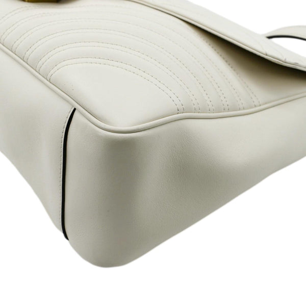 GUCCI GG Marmont Large Matelasse Leather Shoulder Bag White 498090