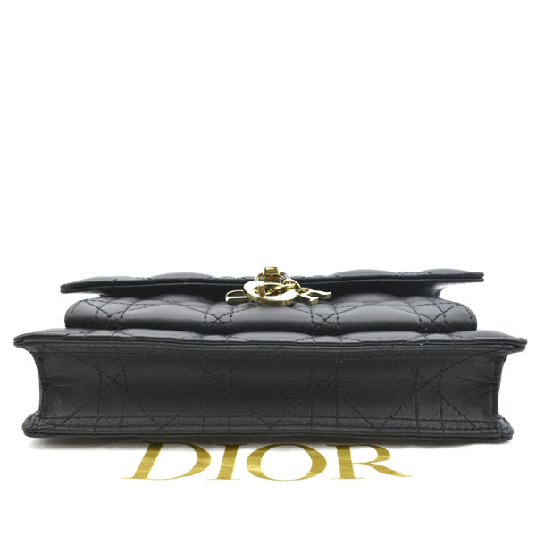 Christian Dior Lady Dior Cannage Shoulder Chain Wallet - Bottom