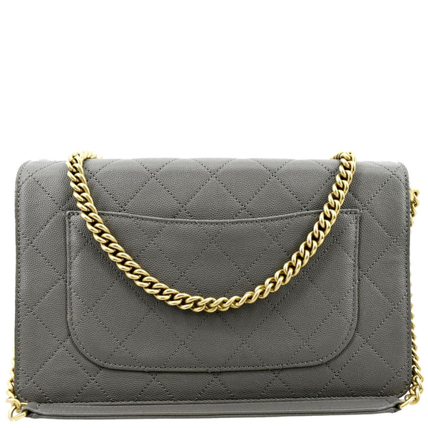 CHANEL Lady Coco Flap Suede Caviar Leather Crossbody Bag Gray