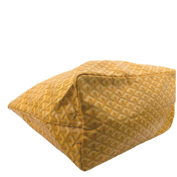 Goyard Saint Louis GM Canvas Tote Shoulder Bag Yellow - Bottom Left