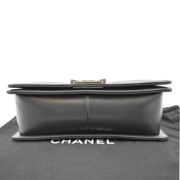 CHANEL Medium Boy Flap Caviar Leather Shoulder Bag Black