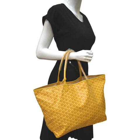 Goyard Saint Louis GM Canvas Tote Shoulder Bag Yellow - Full View