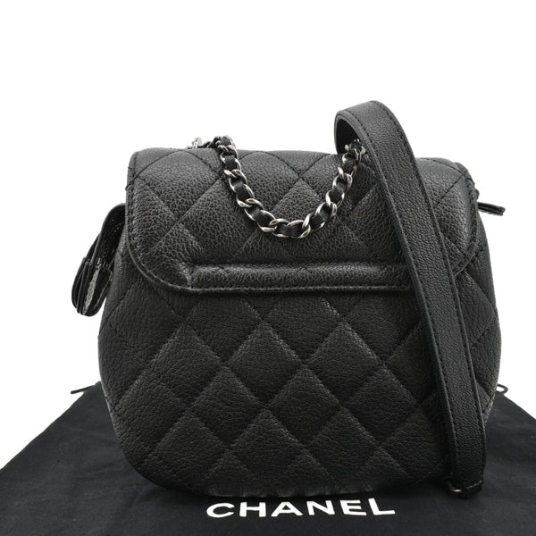 Chanel CC Waiter Flap Goatskin Leather Crossbody Bag - Back