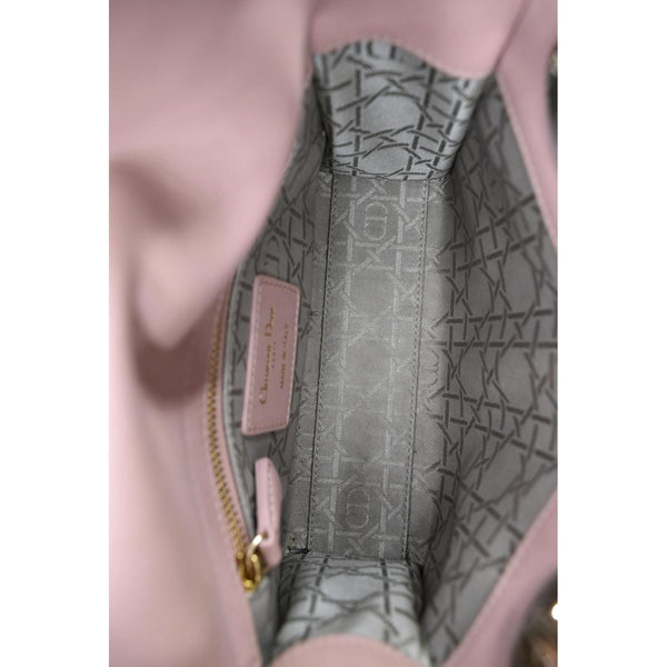 CHRISTIAN DIOR Mini Lady Dior Cannage Lambskin Leather Shoulder Bag Blush