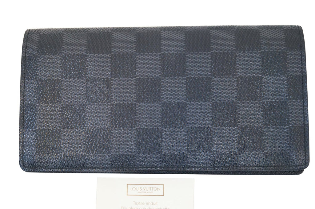 Authenticated used Louis Vuitton Damier Graphite Brazza Wallet N63266 Neptune Men's Damier Graphite Long Wallet (Bi-Fold) Blue, Women's, Size: (Hxwxd)