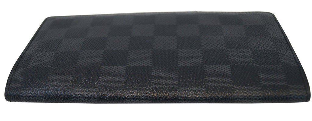 LOUIS VUITTON LV Damier Graphite Portefeuille Brazza Used Wallet N62665  #AG972 S