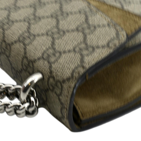 GUCCI Dionysus Small GG Supreme Canvas Shoulder Bag Beige 400249