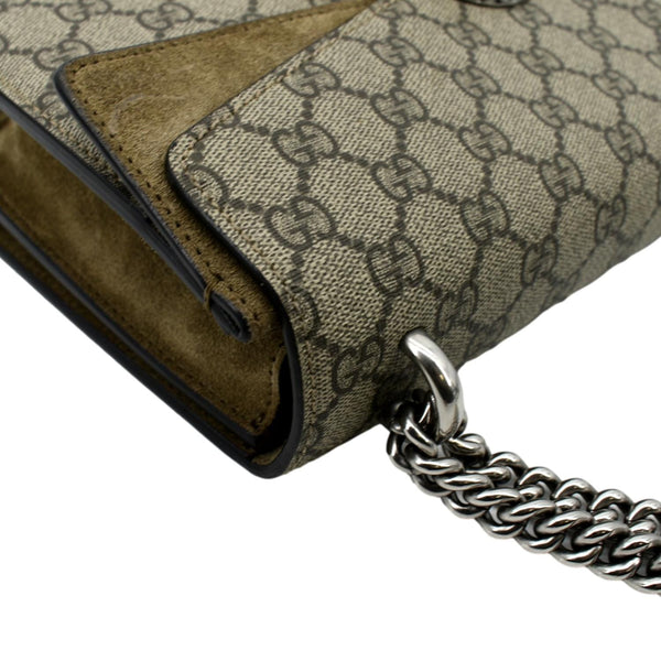 GUCCI Dionysus Small GG Supreme Canvas Shoulder Bag Beige 400249