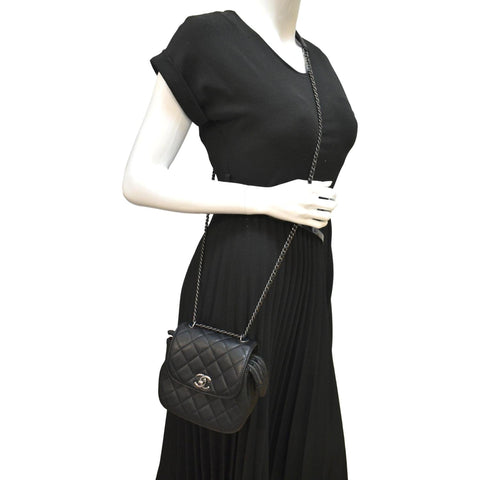 Chanel CC Waiter Flap Goatskin Leather Crossbody Bag - Full View