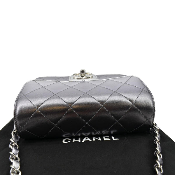 CHANEL Like a Wallet Quilted Lambskin Leather Shoulder Bag Gunmetal Metallic