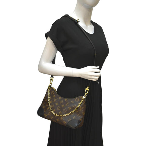 LOUIS VUITTON Boulogne NM Monogram Canvas Shoulder Bag Brown