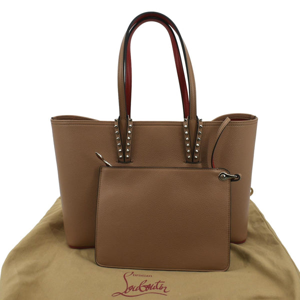 CHRISTIAN LOUBOUTIN Cabata Small Empire Paris Leather Tote Bag Beige