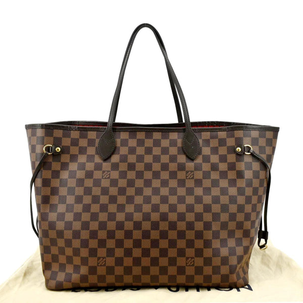 LOUIS VUITTON Neverfull GM Damier Ebene Tote Shoulder Bag Brown