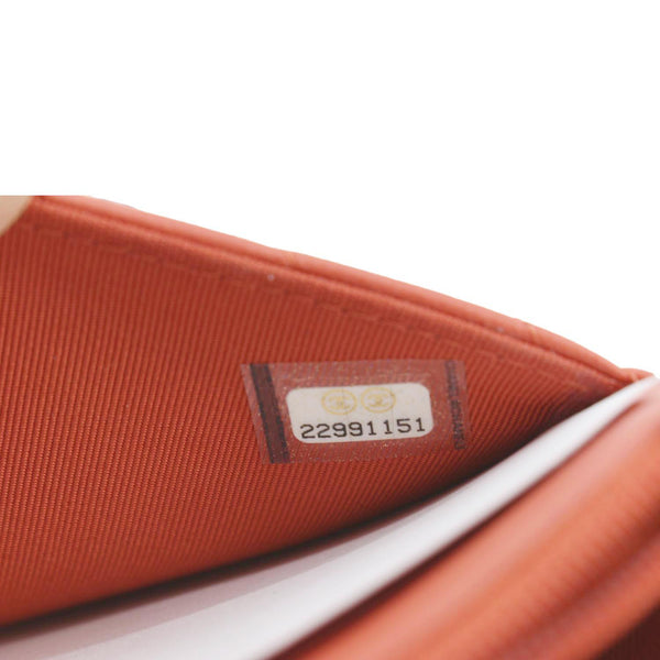 CHANEL CC WOC Chevron Leather Wallet On Chain Crossbody Bag Red