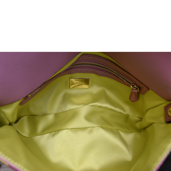 FENDI Baguette 1997 Satin Leather Shoulder Satchel Bag Multicolor