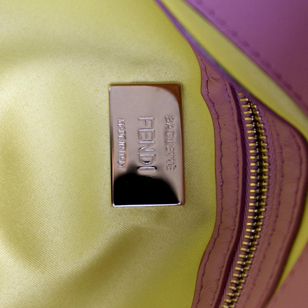 FENDI Baguette 1997 Satin Leather Shoulder Satchel Bag Multicolor