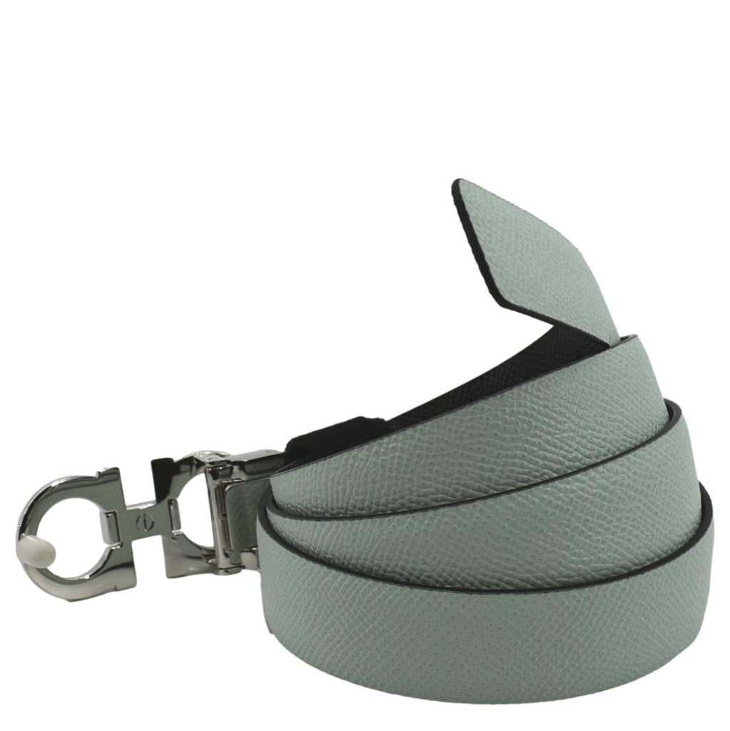 Salvatore Ferragamo Gancini Buckle Belt Black/Mint display picture 1