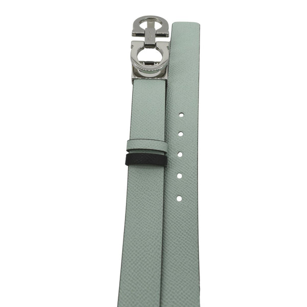 Salvatore Ferragamo Gancini Buckle Belt Black/Mint - Full View
